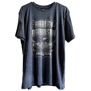 Harley Davidson San Jacinto Texas Graphic T Shirt Crew Neck Classic Gray Medium